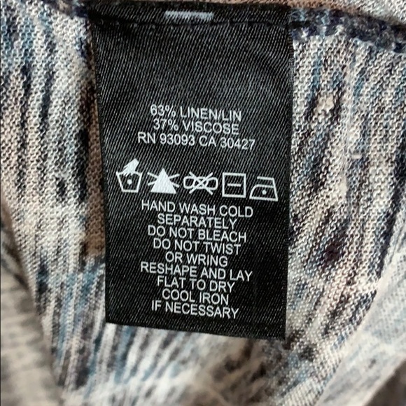 - Nic + Zoe Black Grey Dolman Sleeve Sweater Linen Rayon Adjustable Hem - Picture 7 of 8